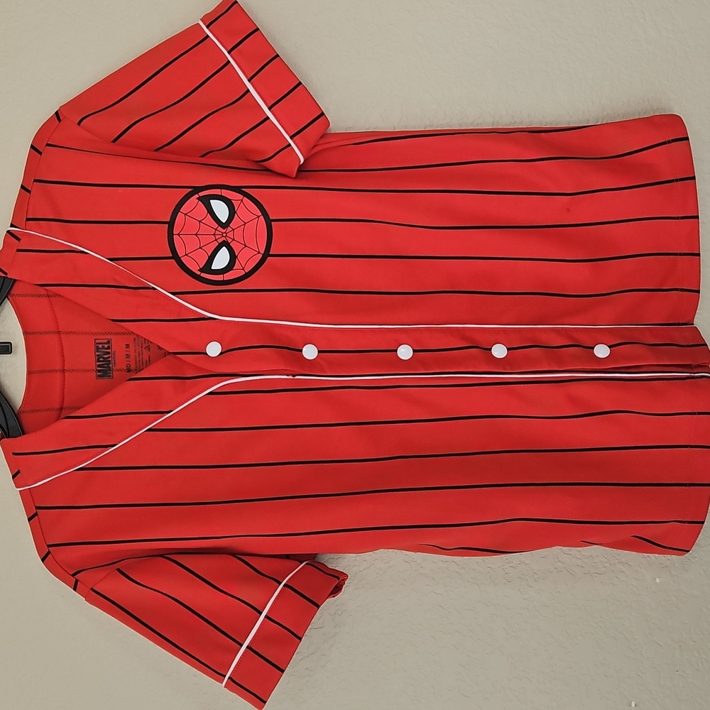 Marvel Spiderman Baseball Jersey Med.‎